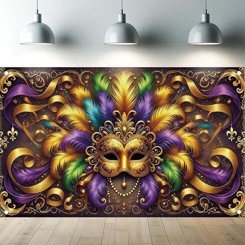 Mardi Gras Backdrop Golden Carnival Masks التصوير الخلفي الخلفي الخلفيات التنزه in Kuwait