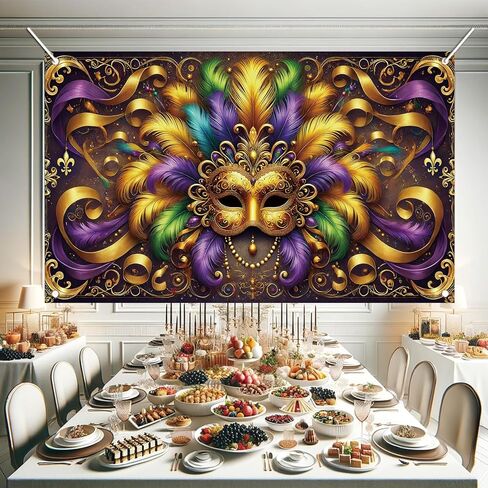 Mardi Gras Backdrop Golden Carnival Masks التصوير الخلفي الخلفي الخلفيات التنزه in Kuwait