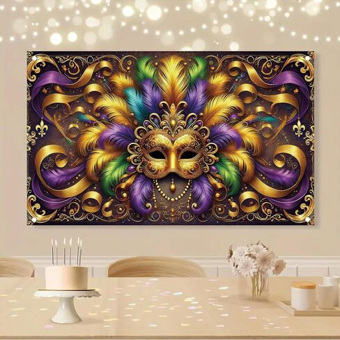 Mardi Gras Backdrop Golden Carnival Masks التصوير الخلفي الخلفي الخلفيات التنزه in Kuwait