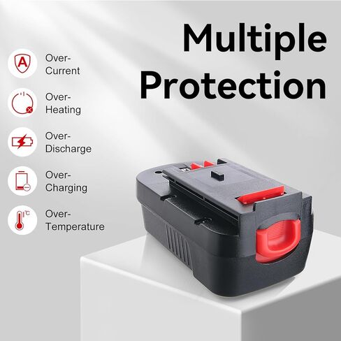 LUMSING HPB18 4.8AH NI-MH استبدال للبطارية السوداء و DECKER 18V ​​HPB18 HPB18-OPP مع بطارية ديكر سوداء 18 فولت أدوات A1718 FS18FL in Kuwait