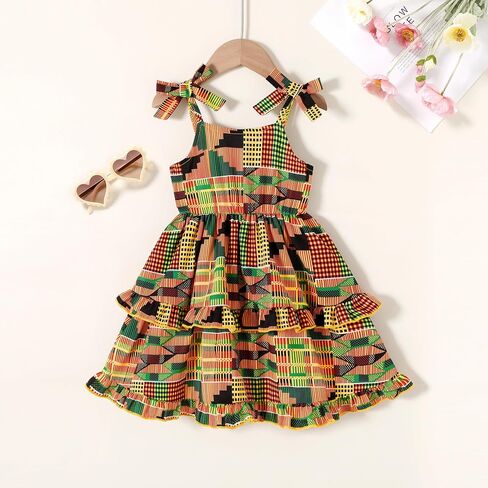 Toddler Baby Girl Dress African Clothes Girls Dashiki Ankara Dresses Kids African Clothing in Saudi Arabia