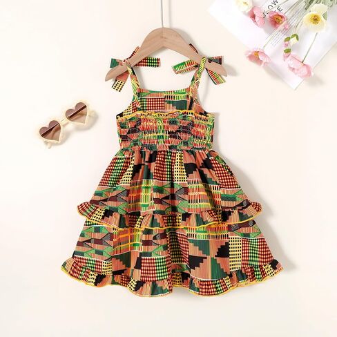 Toddler Baby Girl Dress African Clothes Girls Dashiki Ankara Dresses Kids African Clothing in Saudi Arabia