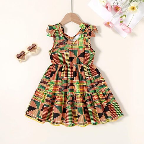 Toddler Baby Girl Dress African Clothes Girls Dashiki Ankara Dresses Kids African Clothing in Saudi Arabia