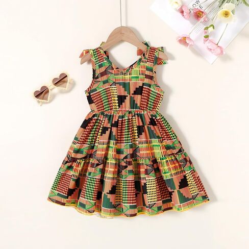 Toddler Baby Girl Dress African Clothes Girls Dashiki Ankara Dresses Kids African Clothing in Saudi Arabia