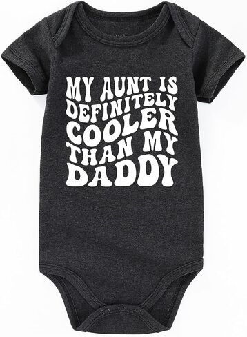 Aunt Is Cooler Than My Dad Baby Clothes Aunties Bestie Bodysuits boy girl auntie outfits in Saudi Arabia