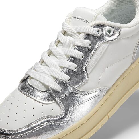 DREAM PAIRS Women's Fashion Court Sneakers Walking Shoes Comfortable Low-Top Lace-Up Casual Classic Athletic Skateboard Sneakers in Kuwait