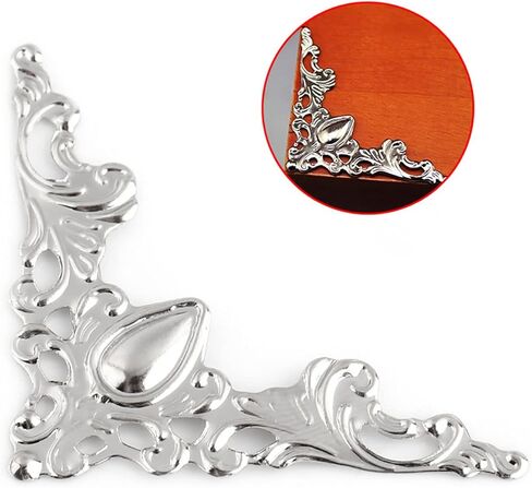 20PCS BOOK CORRENTORS ، 1.65x1.65x2.24in زوايا الكتب ، زوايا الكتب المعدنية للكتب الأثاث كتب الكتب ، صناديق المجوهرات الخزانة الزخرفية الزخرفية in Kuwait