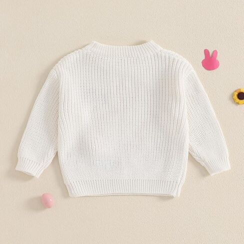 MAYUMMPY Toddler Baby Girl Boy Knit Easter Sweaters Bunny Pullover Sweatshirt Knitwear Newborn Kids Easter Clothes in Saudi Arabia