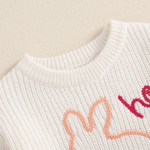 MAYUMMPY Toddler Baby Girl Boy Knit Easter Sweaters Bunny Pullover Sweatshirt Knitwear Newborn Kids Easter Clothes in Saudi Arabia