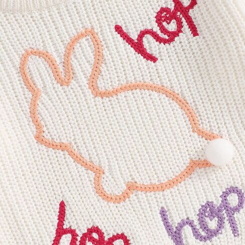 MAYUMMPY Toddler Baby Girl Boy Knit Easter Sweaters Bunny Pullover Sweatshirt Knitwear Newborn Kids Easter Clothes in Saudi Arabia