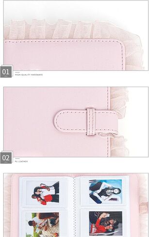 64 Pockets Photo Photo Camera Mini Camera ، Elegant Lace Mini Picture Divenir Abrum ، Camera Camera 3in 3in ، حامل بطاقة ، Ladies Girls () in Saudi Arabia