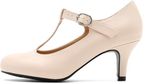 Women's T Strap Mary Jane Kitten Heel Pumps Round Toe Dress Office Work Shoes in Kuwait
