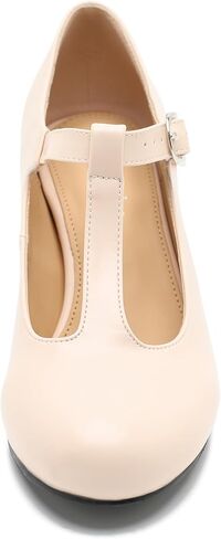 Women's T Strap Mary Jane Kitten Heel Pumps Round Toe Dress Office Work Shoes in Kuwait
