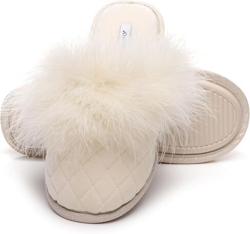 Lady’s Fluffy Velvet Comfortable Scuff Women’s Closed toe House Slippers in Saudi Arabia