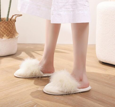 Lady’s Fluffy Velvet Comfortable Scuff Women’s Closed toe House Slippers in Saudi Arabia