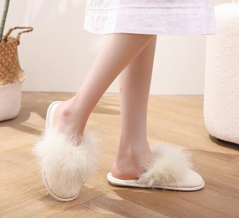 Lady’s Fluffy Velvet Comfortable Scuff Women’s Closed toe House Slippers in Saudi Arabia