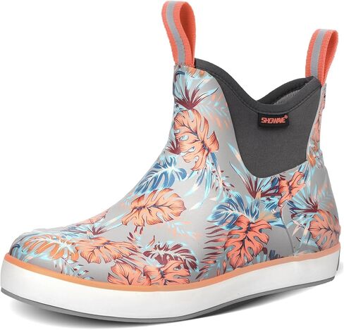 Showave Womens Deck Boots Waterproof Ankle Rain Footwear Outdoor Garden Fishing Boot for Women Non-slip Insulated Rubber Booties Lightweight Work Shoes in Saudi Arabia
