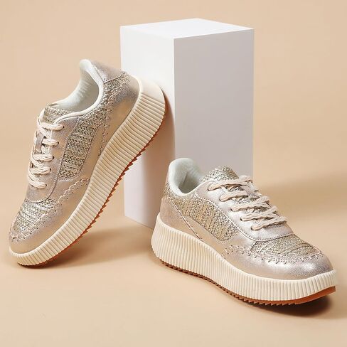 CERYTHRINA Platform Sneakers Women Fashion Shoes: 2.2 Inches - Chunky Braided Walking Shoes in Kuwait