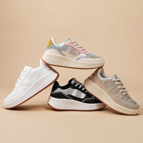CERYTHRINA Platform Sneakers Women Fashion Shoes: 2.2 Inches - Chunky Braided Walking Shoes in Kuwait