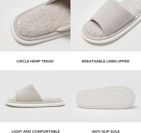 utune House Slippers Open Toe Slippers for Women Men Indoor Slippers Cozy Bedroom Slippers Women House Shoes in Kuwait