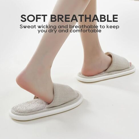 utune House Slippers Open Toe Slippers for Women Men Indoor Slippers Cozy Bedroom Slippers Women House Shoes in Kuwait