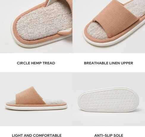 utune House Slippers Open Toe Slippers for Women Men Indoor Slippers Cozy Bedroom Slippers Women House Shoes in Kuwait