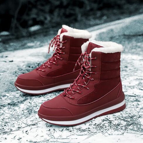 Snow Boots for Women Fur Lined Winter Boots for Women Waterproof Warmth Thickened Plus Fleece Womens Snow Boots in Saudi Arabia