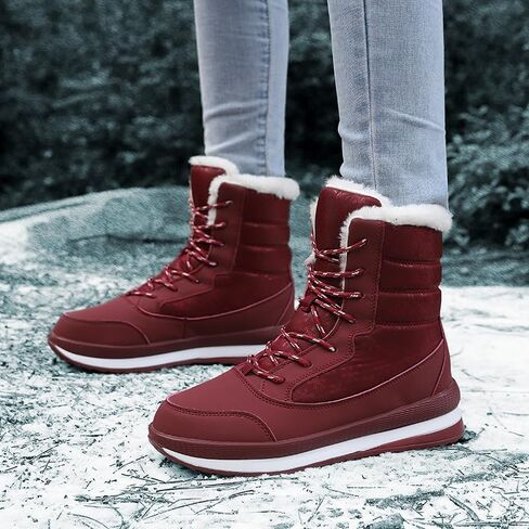 Snow Boots for Women Fur Lined Winter Boots for Women Waterproof Warmth Thickened Plus Fleece Womens Snow Boots in Saudi Arabia