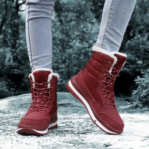 Snow Boots for Women Fur Lined Winter Boots for Women Waterproof Warmth Thickened Plus Fleece Womens Snow Boots in Saudi Arabia