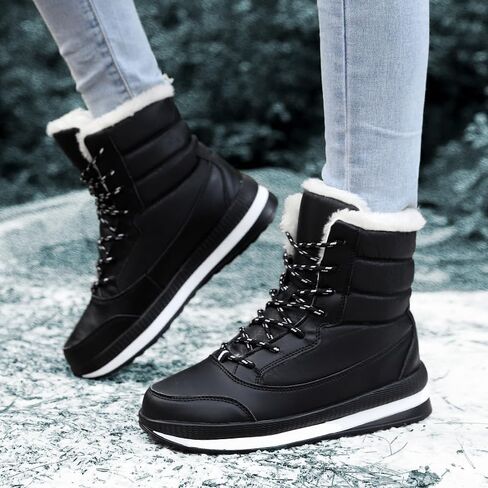 Snow Boots for Women Fur Lined Winter Boots for Women Waterproof Warmth Thickened Plus Fleece Womens Snow Boots in Saudi Arabia