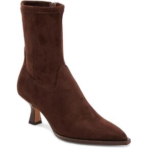 VOMIRA Ankle Boots for Women Pointy Toe Stacked Kitten Heels Black Boots for Women Side Zipper Leather Short Boots Fall Winter Ankle Booties Shoes