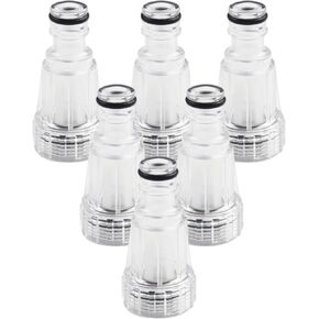 Obida Pressure Washer Transparent Plastic Water Inlet Filter Power Washer Parts Replacement for Tool Garden Hose Adapter Pressure Washer Inlet Filter(6 Pcs)