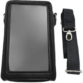 Square POS Device Carrying Case with Shoulder Strap and Hand Strap, Black