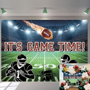 خلفية ملعب كرة القدم ، حان الوقت لافتة ألعاب American Rugby Auditorium Light Light Backgroud