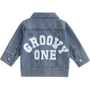 VISGOGO First Birthday Outfit Girl 1st Birthday Gifts Jacket One/Two Birthday Denim Jacket Tops 2nd Birthday Girls Cardigan