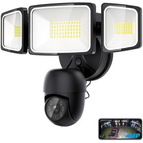 Onforu Floodlight Camera 360° View 2K HD Video Security Camera Outdoor, 5500LM Motion-Activated Smart Flood Lights Cam, AI Detection and Tracking, 24/7 Recording, Color Night Vision, Work with Alexa