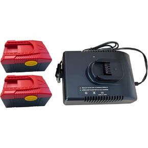 2 pcs Battery Replace for Snap on CTB6187 CTB6185 CTB4187 CTB4185 CT6850 [18V 4.0Ah], Replace Charger for CTC620