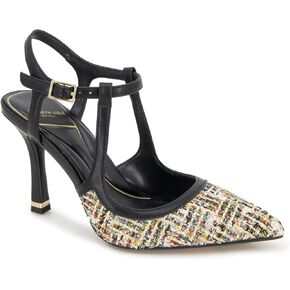 Kenneth Cole New York Women's ROMI Ankle Sling Pump, Metallic Fabric, 9.5