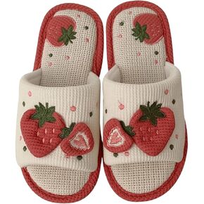 Verdusa Women's Cute Printed Indoor Slippers Open Toe Woven Slip On Home Slides Shoes