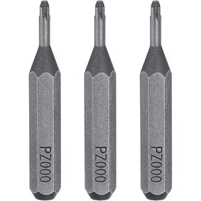 HARFINGTON 3pcs PZ000 Pozi Screwdriver Bit 5/32" Hex Shank 28mm/1.1" Length Magnetic Phillips Slotted Hex Bits S2 Steel Screw Driver Bit for Impact Electric Screw Driver Power Tools