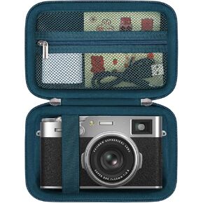 Hard Case for Fujifilm X100VI/ X100V/ X100F/ X100S Digital Camera, Travel Fujifilm X100VI Camera Storage Bag Cover Holder, Extra Zipped Mesh Pocket Fits Cable and Batteries, Black
