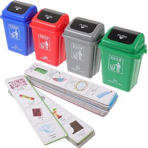 Totority 1 Set Garbage Sorting Toys Mini Trash Can Kids Toys Garbage Can Mini Recycle Bin Trash Dumpster Trash Kids Garbage Sorting Plaything Garbage Sorting Game Toy Puzzle Toy Set