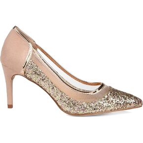 Journee Collection Womens Kalani Glitter Dress Heels Pink 8.5 Medium (B,M)