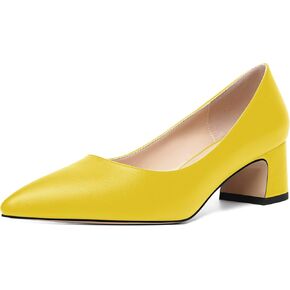 MOVINSTEPS Womens Evening Pointed Toe Dress Slip On Matte Chunky Low Heel Pumps Shoes 2 Inch