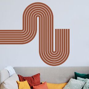 SUPERDANT Arch Wall Stickers Boho Wall Decal Rainbow Wall Art Decor Yellow-Brown Window Sticker Simple Room Art Decorations Decor for Bedroom Living Room Dining Room Cafe