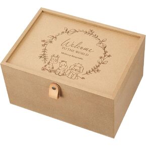 AW BRIDAL Baby Keepsake Box Baby Memory Box Wooden Memory Box for Baby Boy Baby Girl Newborn Gifts Baby Shower Gifts for New Parent, Pattern A