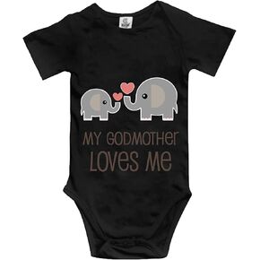 Migrater My Godmother Loves Me Funny Cute Novelty Infant One-Piece Baby Bodysuit Black