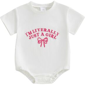 Newborn Baby Boy Girl Summer Clothes Funny Print Sweatshirt Romper Oversized Infant Short Sleeve Bodysuit