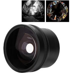 52mm 0.25x Fisheye Lens with Removable Macro Lens, for All 52mm/2.0in Camera Lenses, DSLR SLR Camera