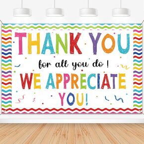 Thank You for All You Do Backdrop We Appreciate You Banner Decoration Thank You Banner Background Employee Staff Appreciation Gifts Teacher Doctor Graduation Appreciation Party Decor